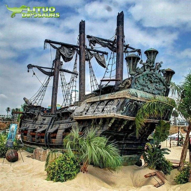 Fiberglass Life Size Pirate Ship Model factory